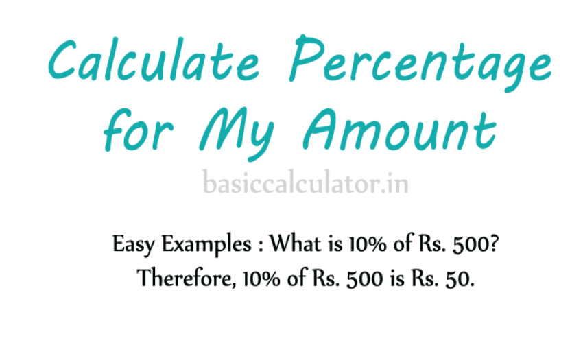 Calculate Percentage for My Amount